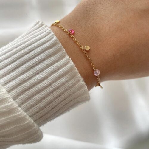 Bracelet Hailey pampilles roses - Divine Opale
