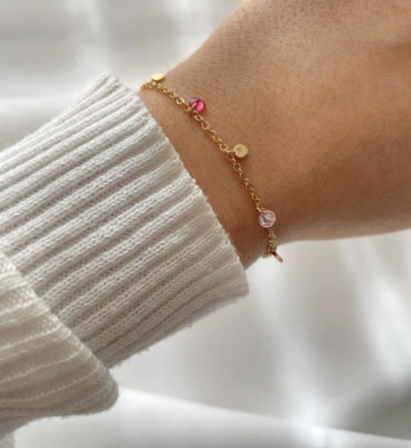 Bracelet Hailey pampilles roses - Divine Opale